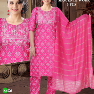 Reyon Squence kurti 3 pc